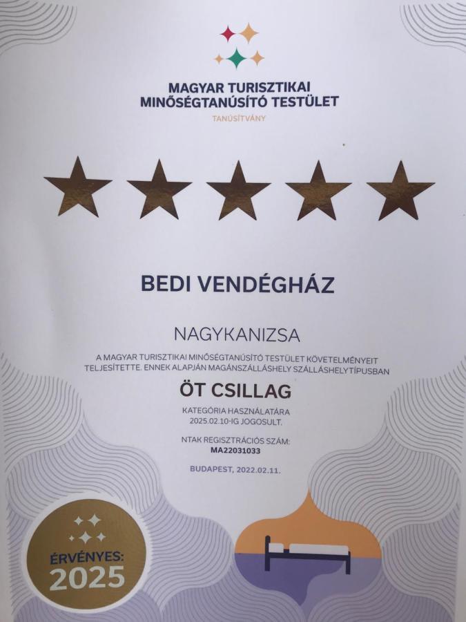 Bedi Vendégház Nagykanizsa Esterno foto